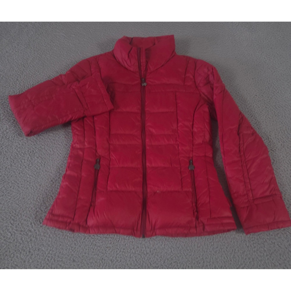 Calvin Klein Jacket Womens Small Red‎ Premium Down Packable Puffer Lightweight